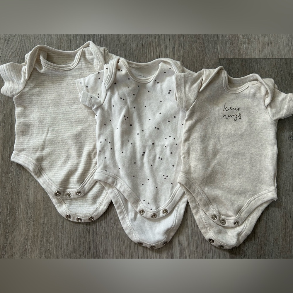 Baby Bodysuit Set - Cream and Tan